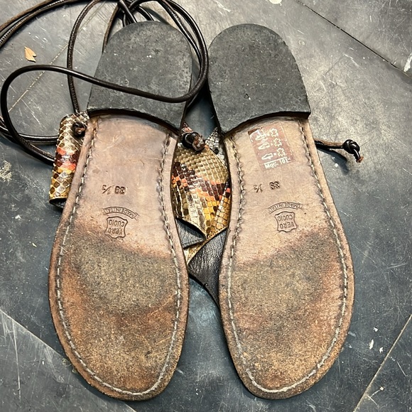 Fortuna Valentino Snakeskin Sandals 39.5 - Picture 9 of 15